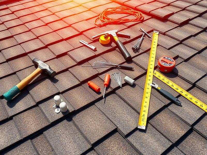 Professional roofing tools and materials