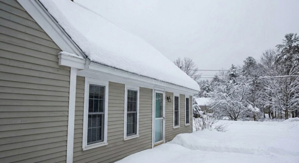 cleaning snow from a roof